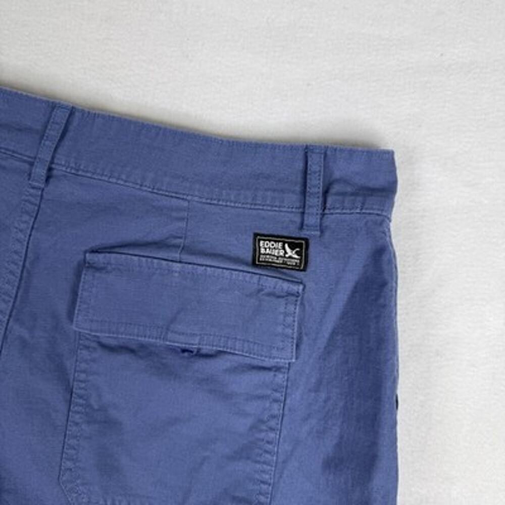 Eddie Bauer Rip Stop Shorts 14 Womens Blue Chino Hiking Gorp Casual